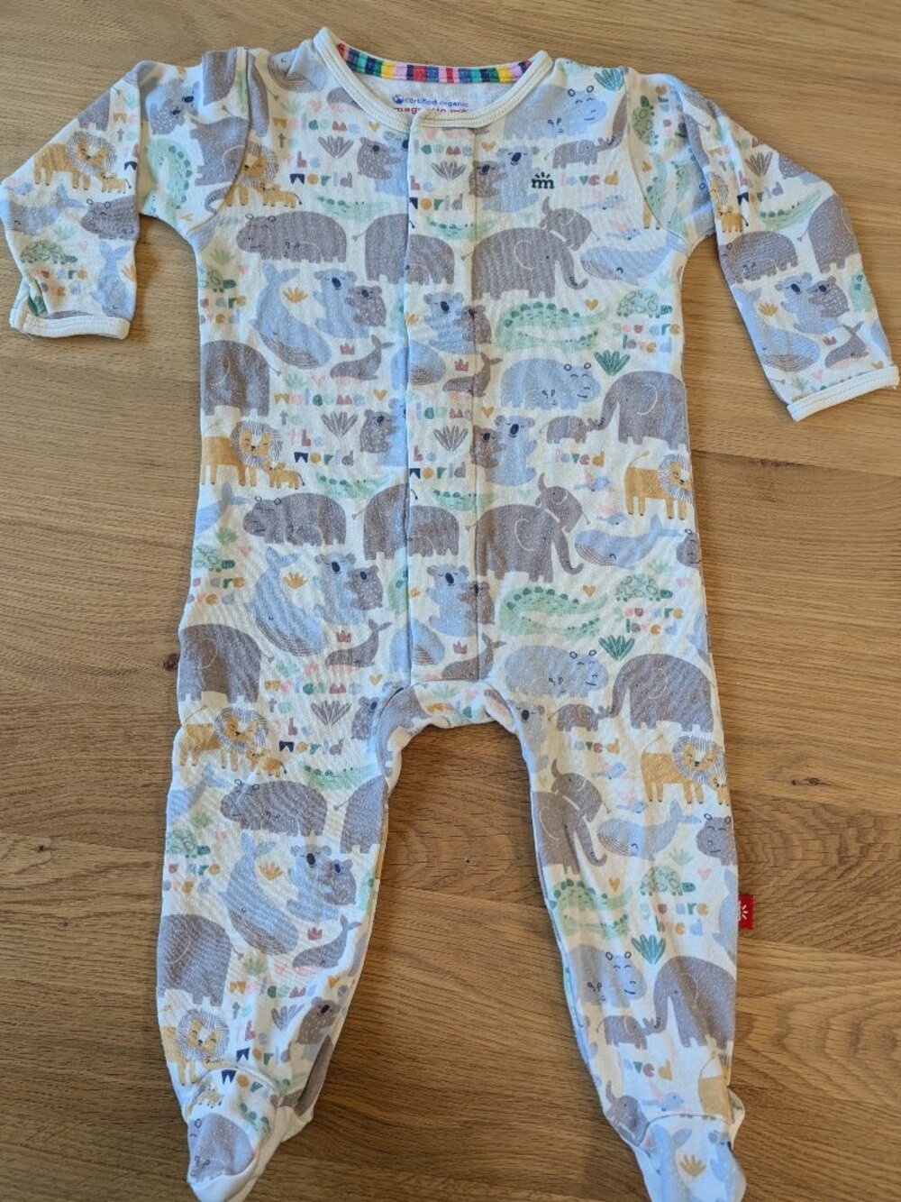 Magnetic Me Organic Cotton Footie 6-9M Welcome to the World Animals